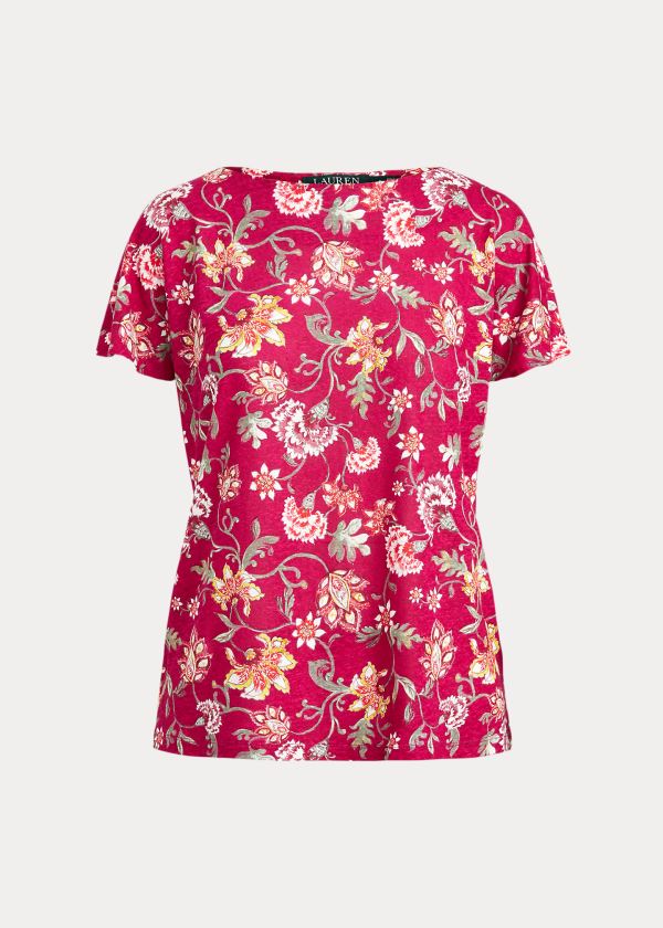 Ralph Lauren Floral Flutter-Sleeve T Shirt Dame Danmark (DOWAH2146)